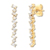 Thumbnail Image 2 of Baguette & Round Diamond Drop Earrings 1/4 ct tw 10K Yellow Gold