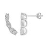Diamond Earrings 1/5 ct tw Round-cut Sterling Silver