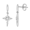 Thumbnail Image 2 of Diamond Cross Earrings 1/6 ct tw Round-cut 10K White Gold