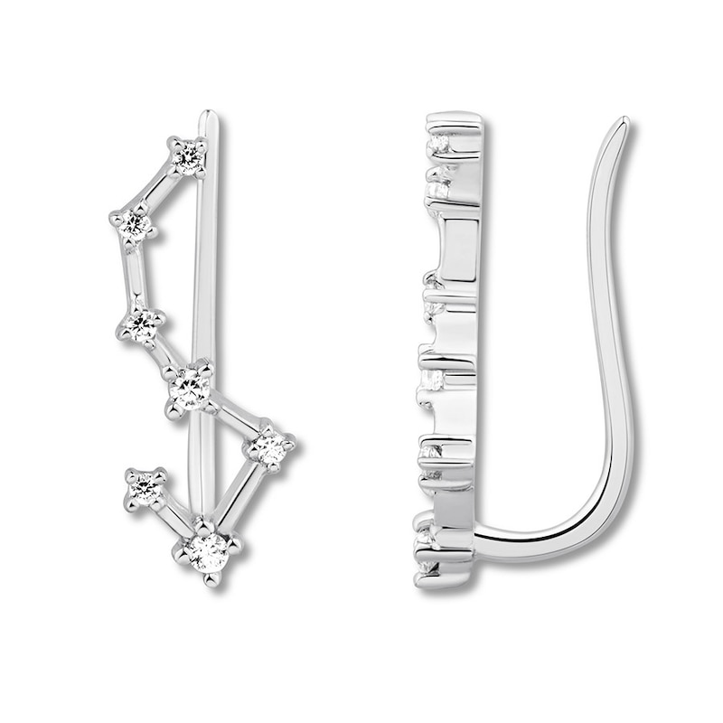 Diamond Constellation Earring Climbers Sterling Silver