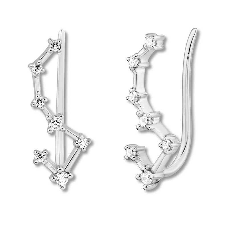 Diamond Constellation Earring Climbers Sterling Silver