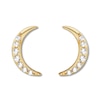 Thumbnail Image 1 of Crescent Moon Earrings 1/10 ct tw Diamonds 10K Yellow Gold
