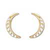 Thumbnail Image 0 of Crescent Moon Earrings 1/10 ct tw Diamonds 10K Yellow Gold