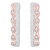 Diamond Hoop Earrings 1/4 ct tw Sterling Silver & 10K Rose Gold
