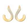 Diamond Swirl Earrings 1/15 ct tw Round-cut 10K Yellow Gold