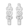 Thumbnail Image 0 of Bezel-set Diamond Hoop Earrings 1/5 ct tw Round Sterling Silver