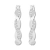 Thumbnail Image 1 of Diamond Twist Hoop Earrings 1/4 ct tw Round-cut Sterling Silver