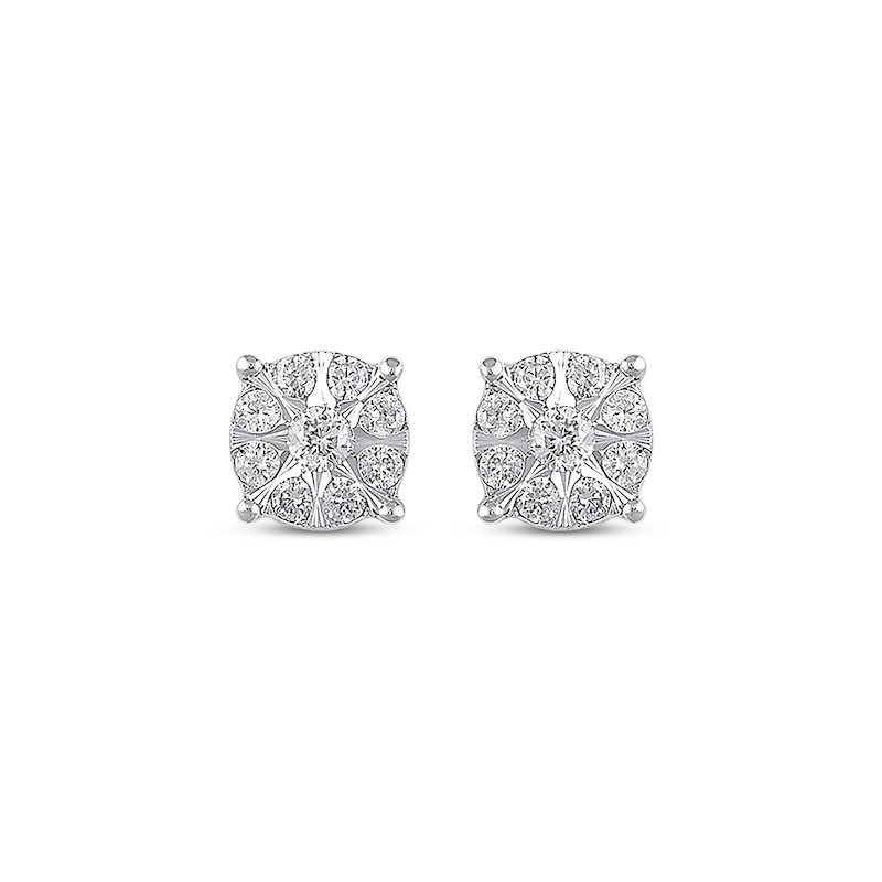Main Image 2 of Diamond Earrings 1/4 ct tw Round-cut 10K White Gold