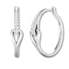 Thumbnail Image 1 of Love + Be Loved Diamond Hoop Earrings 1/4 ct tw Sterling Silver