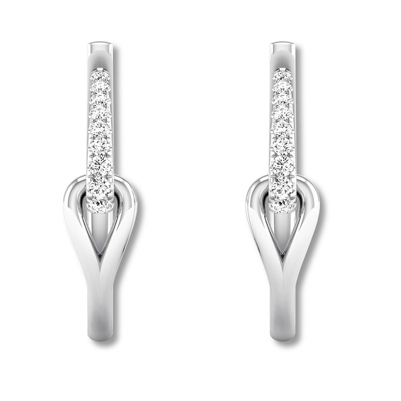 Love + Be Loved Diamond Hoop Earrings 1/4 ct tw Sterling Silver