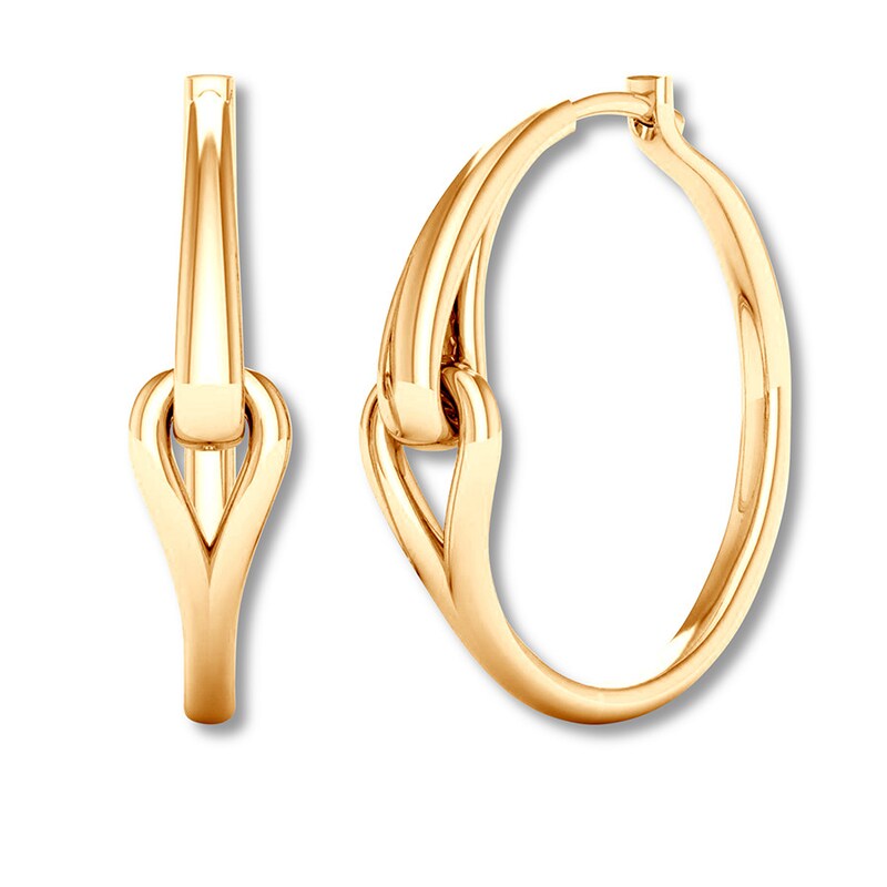 Love + Be Loved Hoop Earrings 10K Yellow Gold