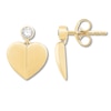 Thumbnail Image 0 of Signature Heart Diamond Earrings 1/10 ct tw 10K Yellow Gold