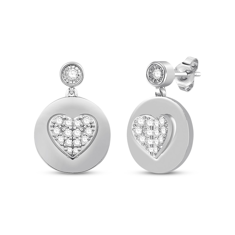 Signature Heart Diamond Earrings 1/3 ct tw Sterling Silver