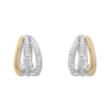 Thumbnail Image 1 of Diamond Huggie Hoop Earrings 1/10 cttw Sterling Silver & 10K Yellow Gold