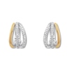 Thumbnail Image 0 of Diamond Huggie Hoop Earrings 1/10 cttw Sterling Silver & 10K Yellow Gold