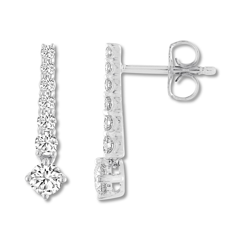 THE LEO Diamond Earrings 5/8 ct tw Round-cut 14K White Gold