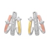 Thumbnail Image 0 of Diamond Huggie Earrings 1/8 ct tw Sterling Silver & 10K Two-Tone Gold