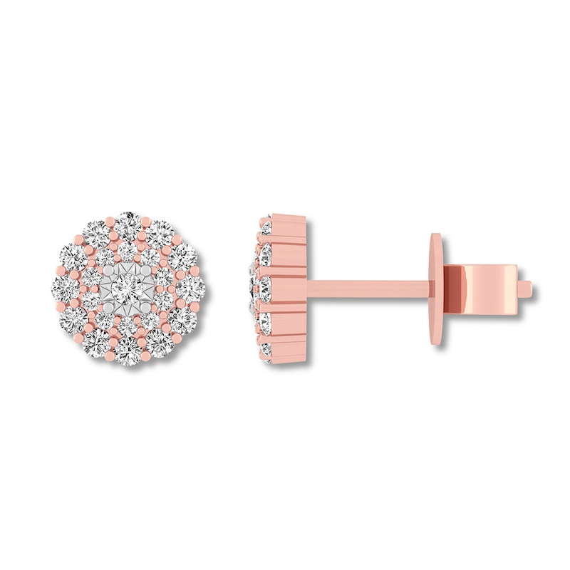 Main Image 1 of Diamond Earrings 3/8 ct tw Round-cut 10K Rose Gold