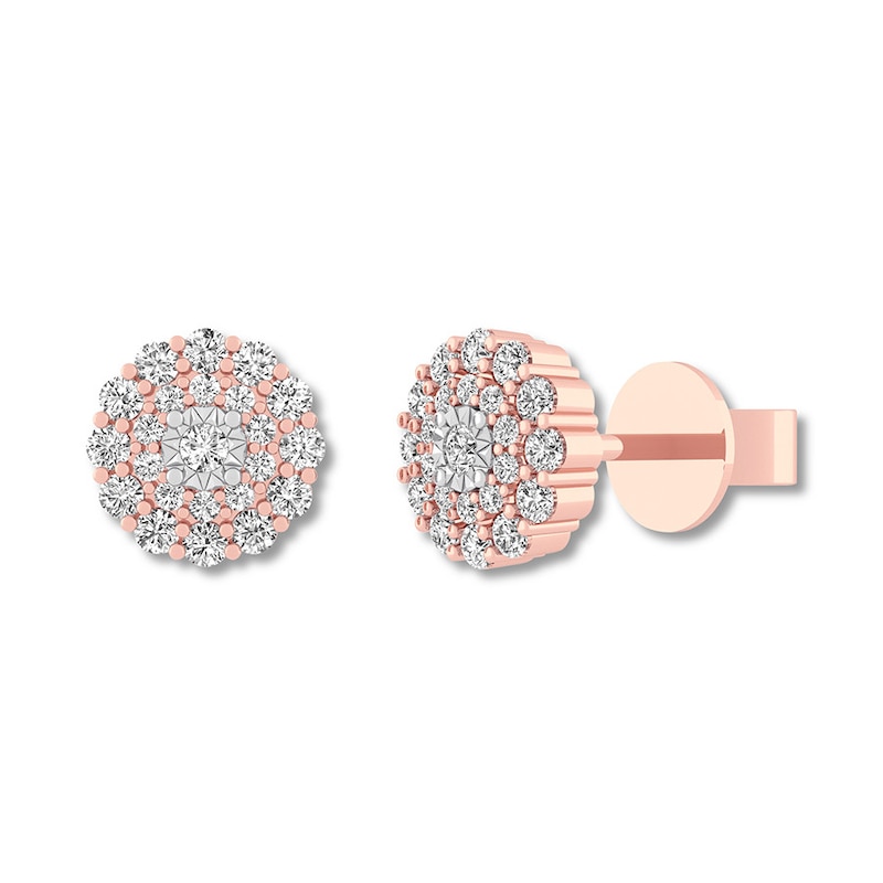Main Image 2 of Diamond Earrings 3/8 ct tw Round-cut 10K Rose Gold
