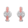Thumbnail Image 1 of Petite Diamond Hoop Earrings 1/20 cttw Sterling Silver & 10K Rose Gold
