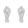 Petite Diamond Huggie Hoop Earrings 1/10 ct tw Sterling Silver