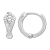 Thumbnail Image 2 of Petite Diamond Huggie Hoop Earrings 1/10 ct tw Sterling Silver