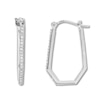 Diamond Geometric Hoop Earrings 1/8 ct tw Round Sterling Silver