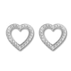 Thumbnail Image 1 of Heart Earrings with Diamonds Sterling Silver