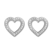 Thumbnail Image 2 of Heart Earrings with Diamonds Sterling Silver