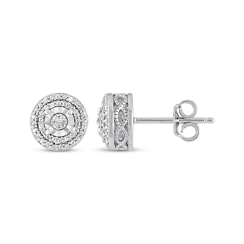 Main Image 1 of Diamond Earrings 1/10 ct tw Round-cut Sterling Silver