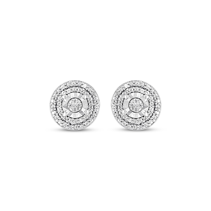 Main Image 2 of Diamond Earrings 1/10 ct tw Round-cut Sterling Silver