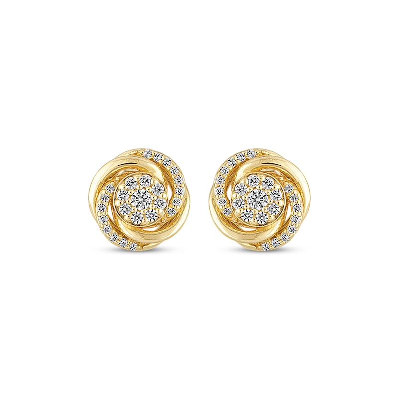 Diamond Earrings 1/4 ct tw Round-cut 10K Yellow Gold