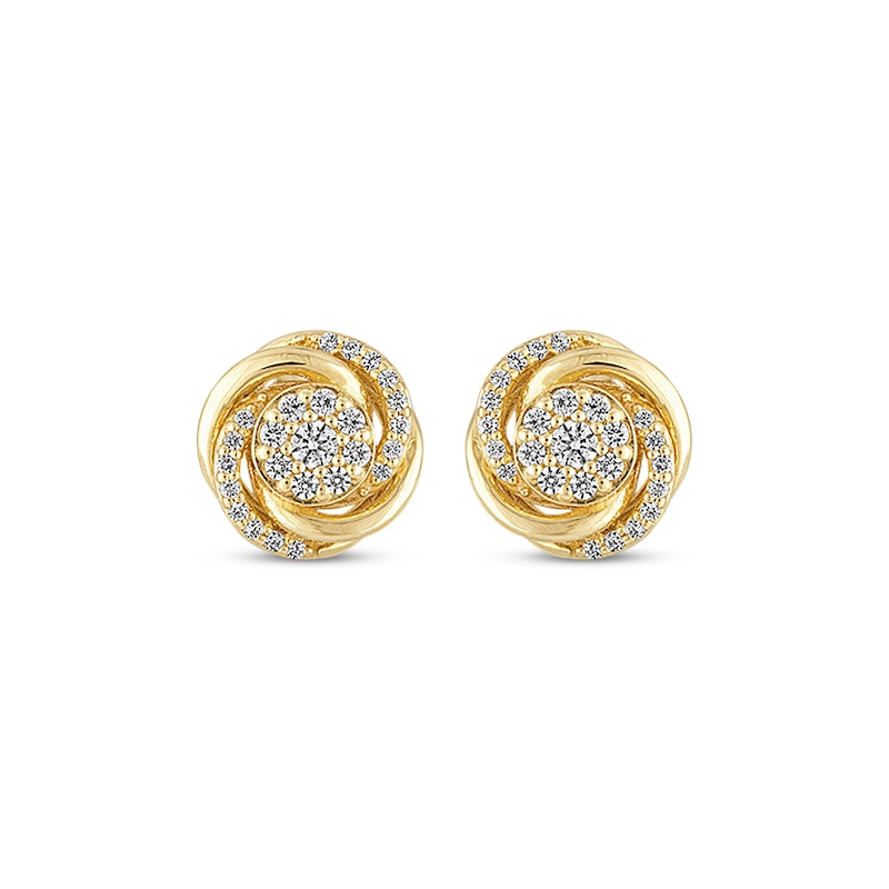 Main Image 2 of Diamond Earrings 1/4 ct tw Round-cut 10K Yellow Gold