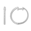 Thumbnail Image 0 of Diamond Hoop Earrings 1/4 ct tw Round-cut 10K White Gold