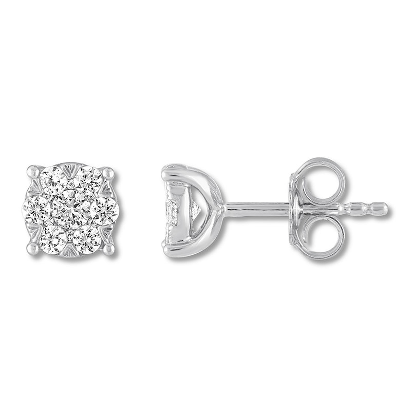 Wedding /& Fashion Earrings 14KT White Gold Finish For Women Girl Round Diamond Earrings Flower Stud Earrings Valentine Earrings