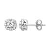 Diamond Halo Earrings 1/2 Carat tw 10K White Gold