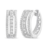 Thumbnail Image 0 of Diamond Hoop Earrings 1/4 ct tw Round-cut 10K White Gold