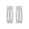 Thumbnail Image 1 of Diamond Hoop Earrings 1/4 ct tw Round-cut 10K White Gold