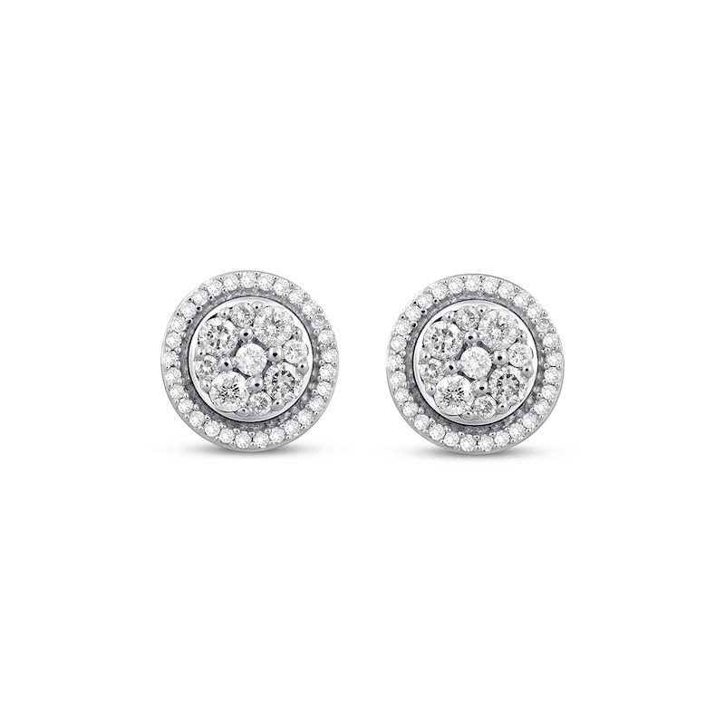 Diamond Earrings 1/2 ct tw Round-cut 10K White Gold