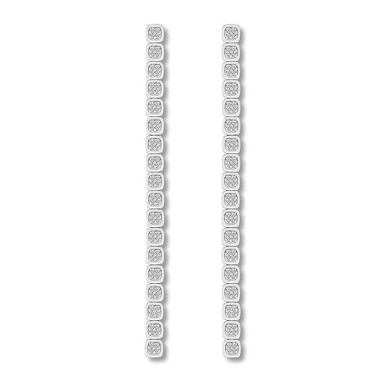 Diamond Drop Earrings 1/3 ct tw Round-cut 10K White Gold