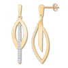 Interlocking Hoop Earrings 1/3 ct tw Diamonds 10K Yellow Gold