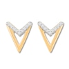 Thumbnail Image 1 of Diamond Geometric Earrings 1/20 ct tw Round-cut 10K Yellow Gold