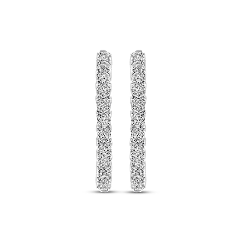 Diamond Hoop Earrings 1/10 ct tw Round-cut Sterling Silver | Kay