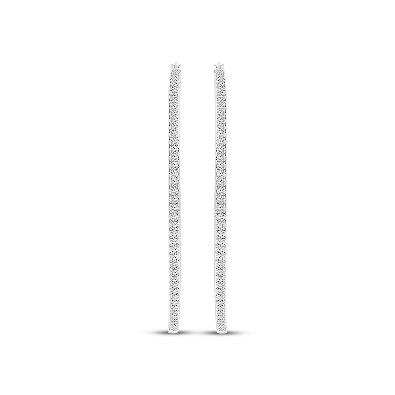 Main Image 2 of Diamond Hoop Earrings 1/10 ct tw Round-cut Sterling Silver
