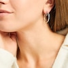 Thumbnail Image 3 of Diamond Hoop Earrings 1/10 ct tw Round-cut Sterling Silver