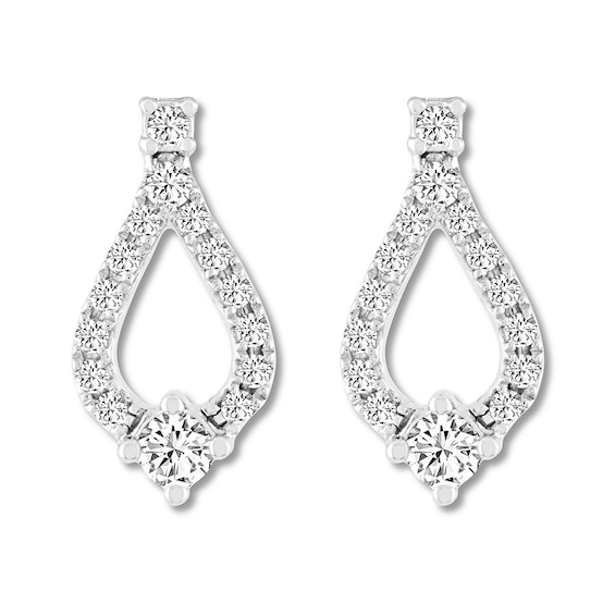 THE LEO Diamond Earrings 1/2 ct tw Round-cut 14K White Gold