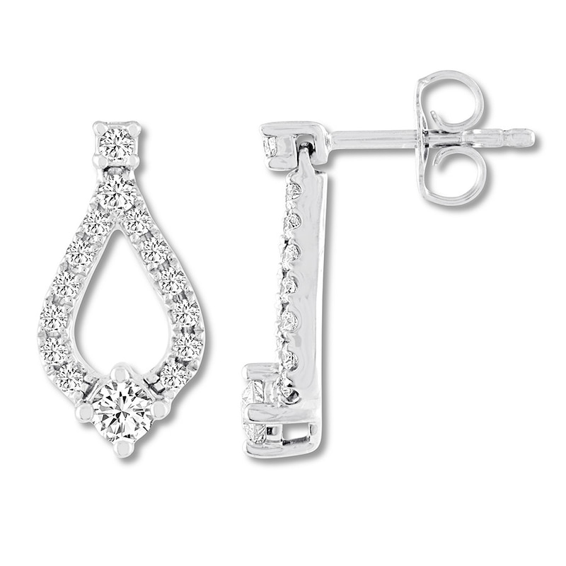 Main Image 2 of THE LEO Diamond Earrings 1/2 ct tw Round-cut 14K White Gold
