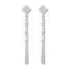 Thumbnail Image 0 of Diamond Drop Earrings 1/2 ct tw Round & Baguette 10K White Gold