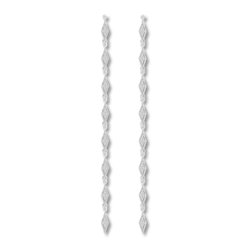 Diamond Geometric Earrings 1/4 ct tw Round-cut Sterling Silver
