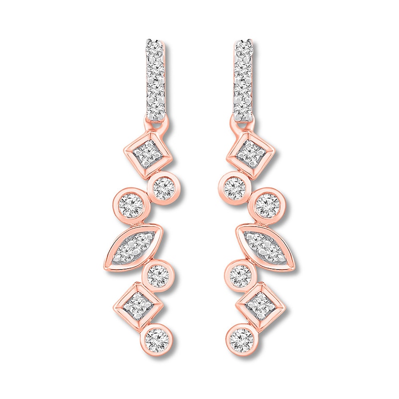 Diamond Geometric Earrings 1/4 ct tw Round-cut 10K Rose Gold